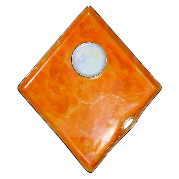 Vintage 1920s Atlas Lusterware Orange Playing Card Serving Plates China 4 Piece - Picture 2 of 13